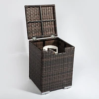 Outdoor Rectangle Fire Pit Table With Propane Tank Cover
