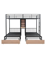 Simplie Fun Multi-functional bunk bed with storage and desks