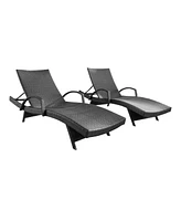 Simplie Fun Stylish and Comfortable Wicker Patio Lounges with Arm Rests