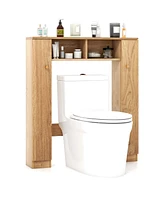 Costway Over The Toilet Storage Cabinet Double Door Bathroom Organizer