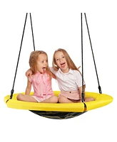 Costway 40'' Nest Tree Swing Round Swing w/ Adjustable Hanging Ropes & Oxford Waterproof Cloth Outdoor Swing