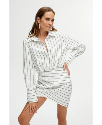 Nocturne Women's Striped Shirt Dress - Multi