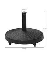 Portable Umbrella Stand with Wheels, Adjustable Pole Holder, and Durable Design