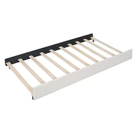 Full Size Upholstered Platform Bed With 2 Drawers And 1 Twin Size Trundle, Classic Headboard Design