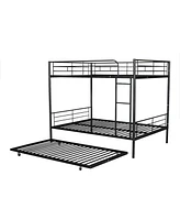 Simplie Fun Full Over Full Metal Bunk Bed With Trundle