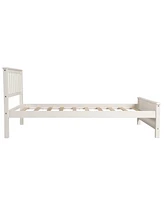 Streamdale Furniture Twin Size Wood Platform Bed With Headboard, Footboard And Wood Slat Support