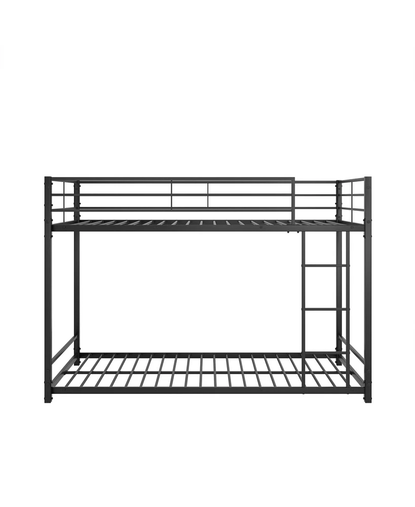 Simplie Fun Metal Bunk Bed Twin Over Twin, Bunk Bed Frame With Safety Guard Rails, Heavy Duty