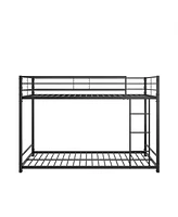 Simplie Fun Metal Bunk Bed Twin Over Twin, Bunk Bed Frame With Safety Guard Rails, Heavy Duty