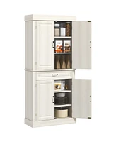 Homcom 71" Kitchen Pantry Storage Cabinet with 4 Doors, Drawer