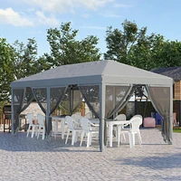 Spacious 10' x 20' Gazebo with Mesh Sidewalls for Outdoor Protection and Comfort