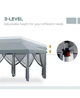 Streamdale Furniture Spacious 10' x 20' Gazebo with Mesh Sidewalls for Outdoor Protection and Comfort