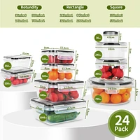 SUGIFT48-Piece Airtight Food Storage Container Set with Lids Airtight