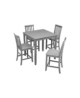 Streamdale Furniture Elegant 5-Piece Solid Wood Counter Height Dining Table Set