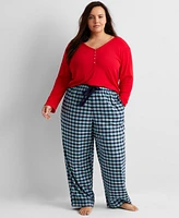 State of Day Women's Plaid Flannel Pajama Pants Xs-3X, Created for Macy's