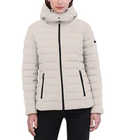 Nautica Women's Faux-Fur-Trim Hooded Packable Puffer Coat