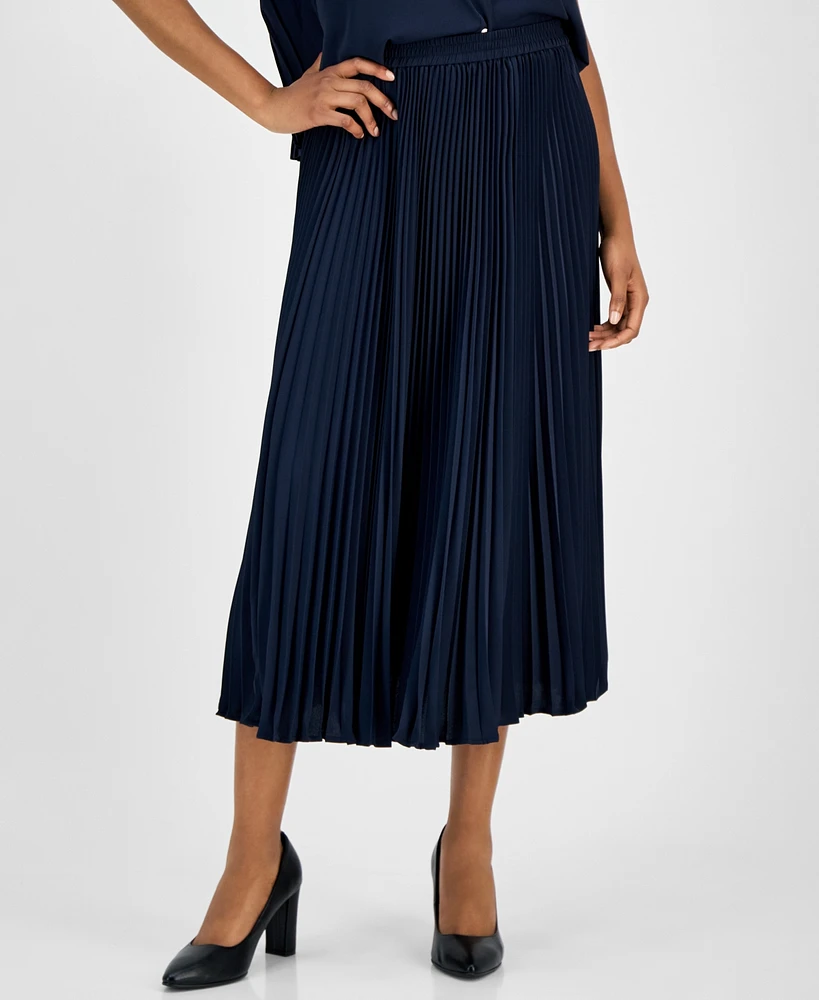 Michael Kors Women's Pleated Pull-On Midi Skirt