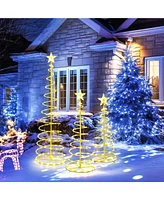 Yescom Set of 3 Led Christmas Spiral Light Kit 6Ft 4Ft 3Ft Battery Outdoor