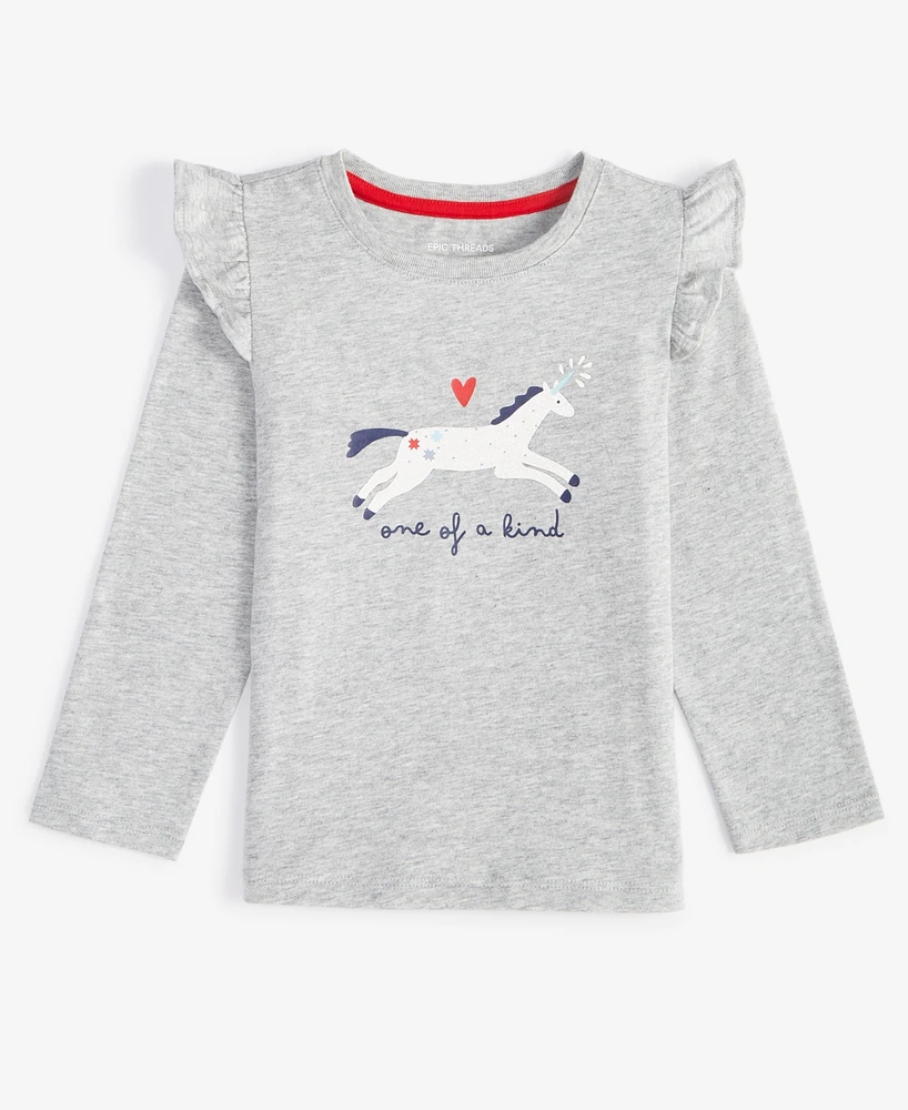 Epic Threads Toddler Girls Unicorn Ruffled Top, Created for Macy's