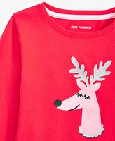 Epic Threads Toddler Girls Long-Sleeve Fancy Moose Graphic T-Shirt, Created for Macy's