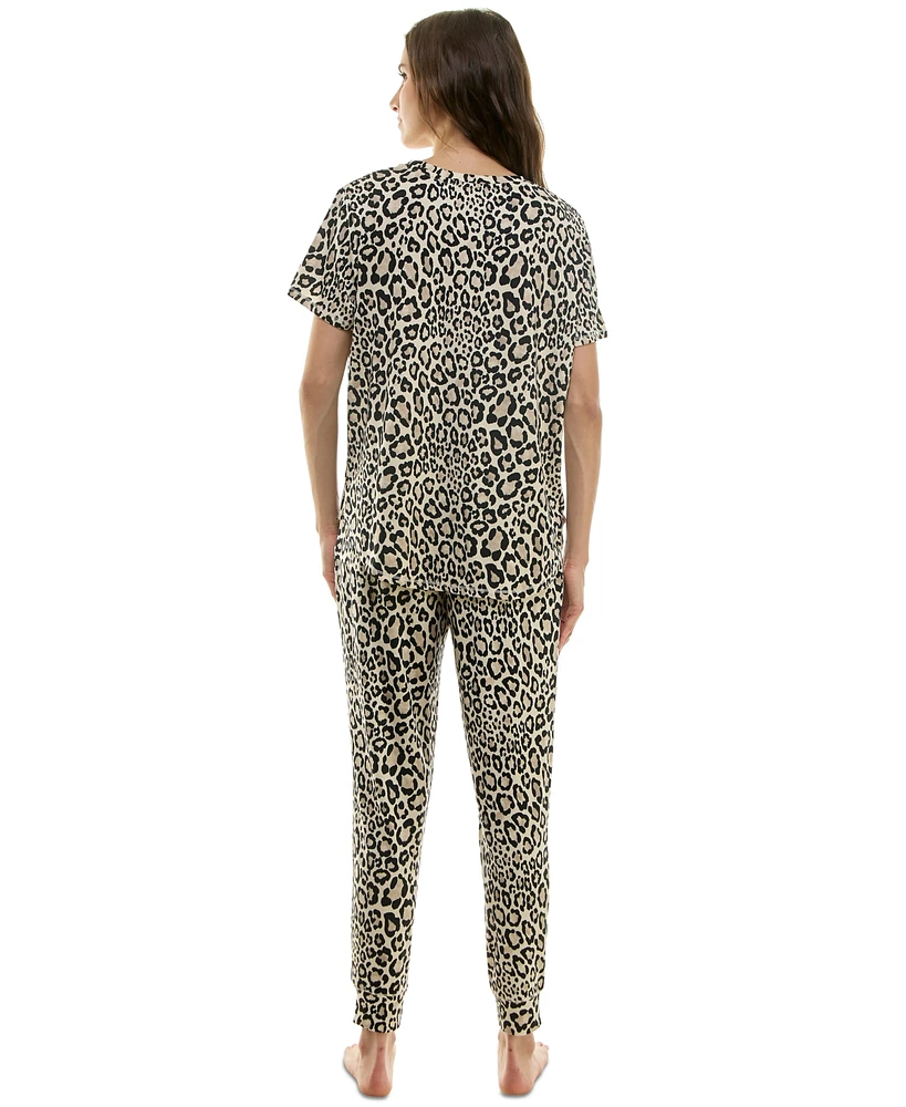 Jaclyn Intimates Women's 2-Pc. Printed Jogger Pajamas Set