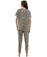 Jaclyn Intimates Women's 2-Pc. Printed Jogger Pajamas Set