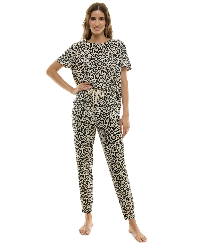 Jaclyn Intimates Women's 2-Pc. Printed Jogger Pajamas Set