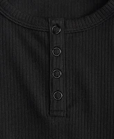 Epic Threads Girls Short-Sleeve Ribbed Henley Top, Created for Macy's