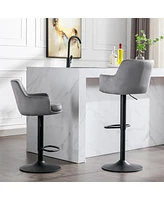 Streamdale Furniture Adjustable Bar Stools Set - Set of 2 for Kitchen and Pub