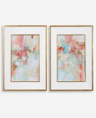 Uttermost A Touch of Blush and Rosewood Fences Framed Prints