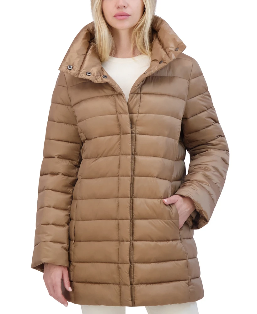 Tahari Women's Shine Collared Packable Puffer Coat