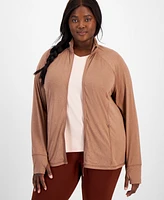 Id Ideology Plus Zip-Front Long Sleeve Jacket, Created for Macy's