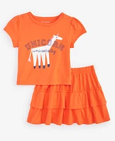 Epic Threads Toddler Girls Unicorn University Top & Skirt, 2 Piece Set, Created for Macy's