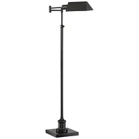 Jenson Traditional Farmhouse Adjustable Pharmacy Floor Lamp Standing Base Swing Arm 54" Tall Dark Bronze Metal Bright Downward Light for Living R