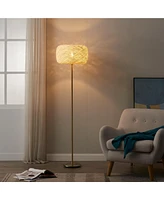 Brightech Rowan 60" Led Standing Floor Lamp with Threaded Twine Shade