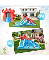 Inolait Inflatable Water Slide Crab Dual Slide Bounce House without Blower