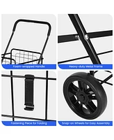 Sugift Portable Folding Shopping Cart Utility for Grocery Laundry