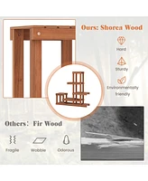 6 Tier Wood Plant Stand with High Low Structure
