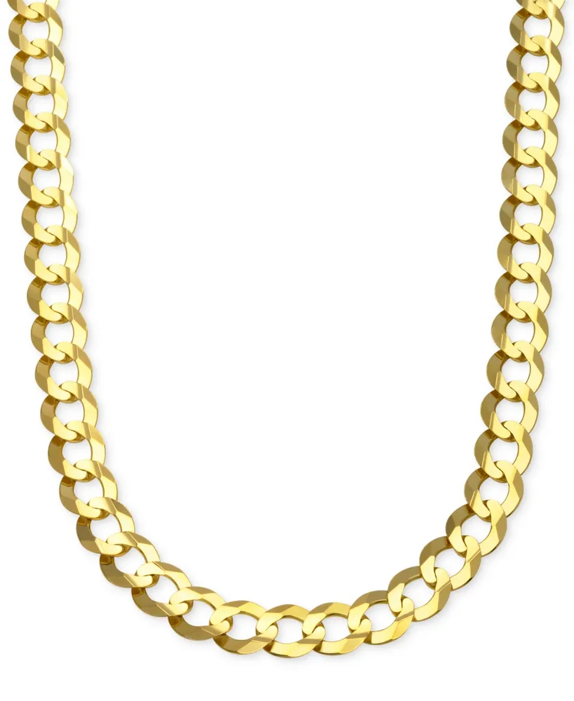 24" Curb Link Chain Necklace (10mm) in Solid 10k Gold