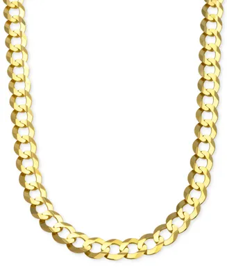 Curb Chain Link Necklace 24" in Solid 10k Gold (10 mm)