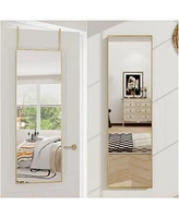 Homlux Rectangular Wall Mounted Mirror 14"x48" in Gold