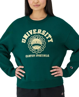 Champion Women's University Fleece Crewneck Sweatshirt