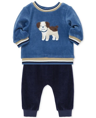 Little Me Baby Boys Velour Sweatshirt & Pants Set