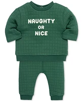 Focus Kids Baby Naughty or Nice Cheer Sweatshirt & Pants, 2 Piece Set