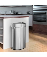 iTouchless Stainless Steel Semi-Round Open Top Trash Can