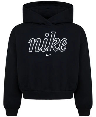 Nike Sportswear Club Little Girls Fleece Boxy Graphic Pullover Hoodie