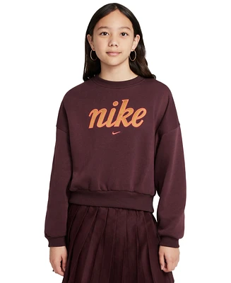 Nike Big Girls Sportswear Club Fleece Crew-Neck Sweatshirt