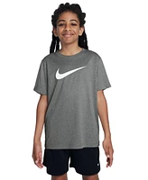 Nike Big Kids' Legend Swoosh-Logo Crewneck Dri-fit T-Shirt