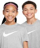 Nike Big Kids' Legend Swoosh-Logo Crewneck Dri-fit T-Shirt