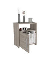 Fm Furniture Bristol Nightstand, One Cabinet, Top surface