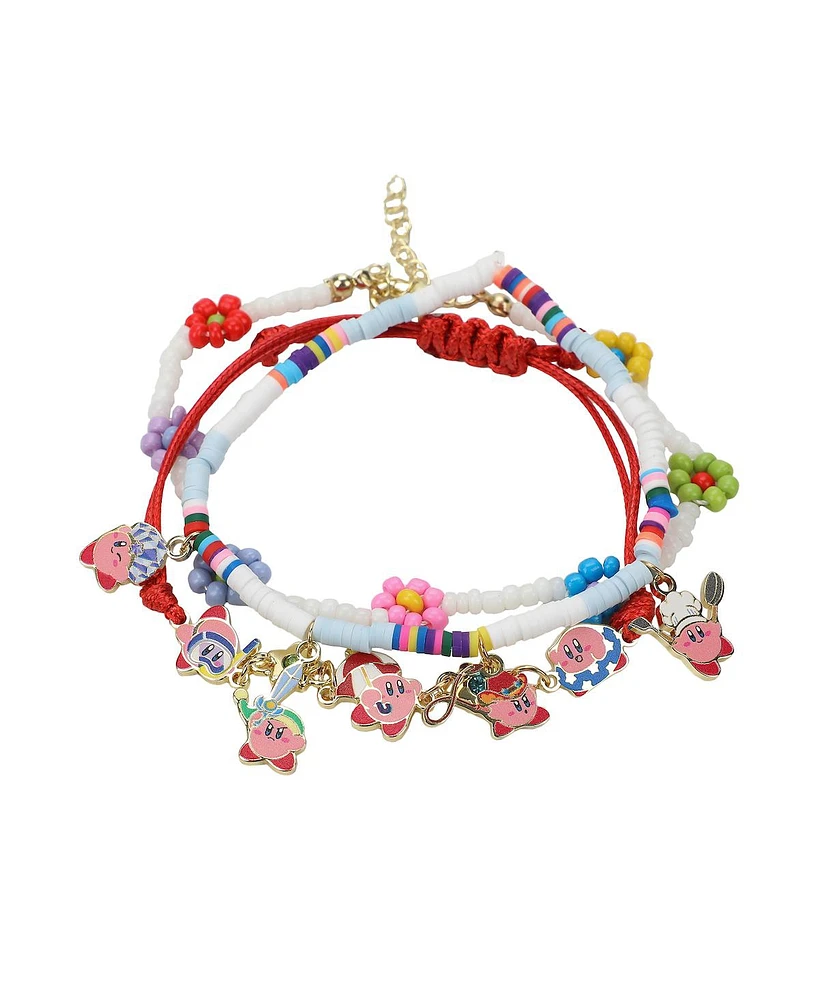 Kirby Copy Abilities 3-Pack Multi-Charmed Bracelet Set